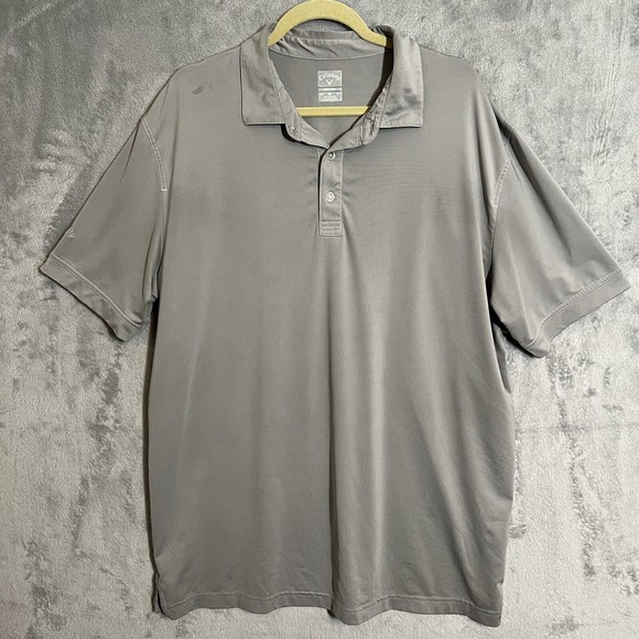 Callaway Polo Shirt Mens‎ XL Gray Opti Dri Short Sleeve Performance Golf Casual - Picture 1 of 9